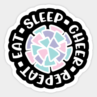 Eat Sleep Cheer Repeat Cheerleader Cute Funny Sticker